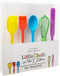 C.R. Gibson Kids in The Kitchen Silicone Utensil Set, Oil Brush, Spoon, Whisk, Long Spatula, Multicolor
