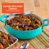 IMUSA USA Tea Caldero (Dutch Oven) with Glass Lid, 2-Quart Ceramic Interior, Teal