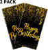 Aneco 2 Pack Black Gold Happy Birthday Tablecloths - Party Table Covers for Decorations (108 x 54 Inches)