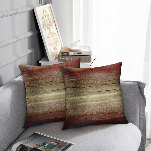 Emvency Set of 2 Throw Pillow Covers, Western Tribal Geometric Brown Southwest Decorative Pillow Case, 18 x 18 Inch