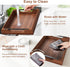 WBKATN 17 Inch Acacia Wood Ottoman Tray for Living Room, Wooden Serving Tray with Metal Handles, Large Serving Trays