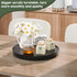 Lazy Susan Organizer for Table, 12 Inch Non-Skid Bamboo Turntable for Salt, Pepper, Spices, Olive Oil, Black