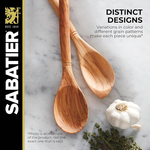 Sabatier Olivewood All-Purpose Spoon - Perfect for Stirring, Mixing, Basting, or Serving, 14-Inch