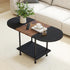2-Tier Coffee Tables, Modern Center Table with Storage Shelf, Table for Living Room, Modern Two-Tone Design (Mixed