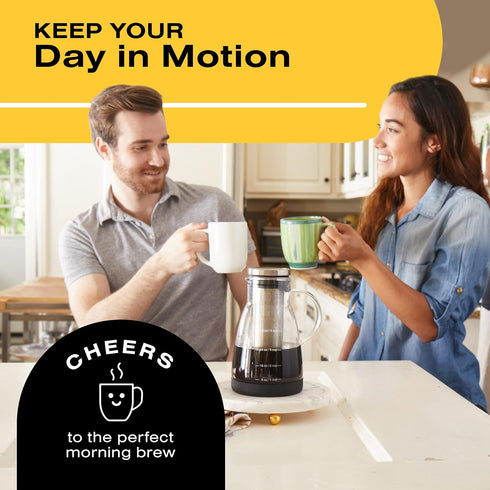 Bean Envy Cold Brew Coffee Maker - 32 oz Glass Iced Tea & Coffee Maker with Silicone Cap & Base
