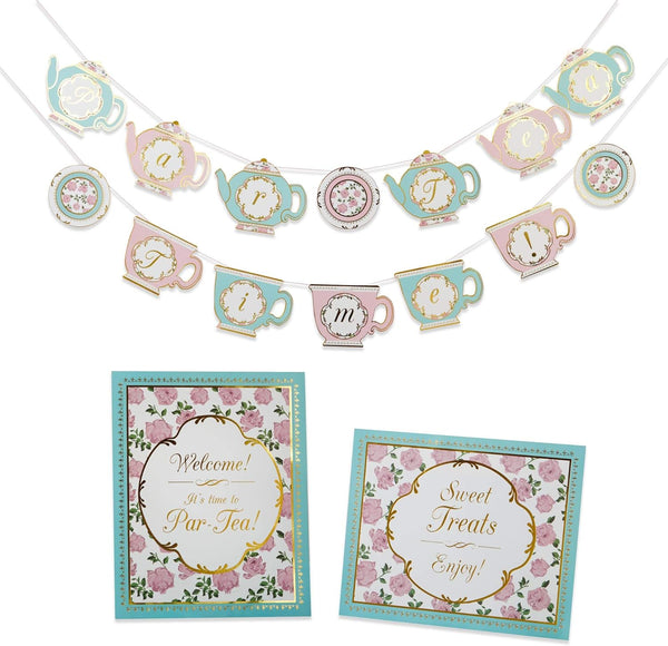 Kate Aspen Vintage Floral Par-Tea Time Decor Tea Party Kit, Multi, One Size