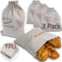 Uroibmek 3-Pack Bread Bags for Homemade Bread Sourdough with Inner Lining, Linen Breads