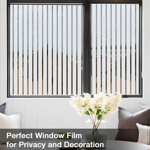 Coavas Window Privacy Film: Frosted Glass Decorative Window Clings, Opaque Static Cling, Heat Insulation, Sun Blocking