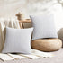 22x22, Set 2, YCOLL Farmhouse Pillow Covers Modern Accent Square Throw Pillow Covers of Blue and Beige Striped