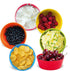 Kids Plastic Bowls Set of 12, 10 Ounce Microwave Dishwasher Safe BPA Free Non Toxic Toddler Bowls in 6 Bright Colors
