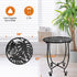 Plant Castle 14 Inch Outdoor Side Table for Small Spaces, Versatile Round Metal End Table for Patio Balcony Yard Porch