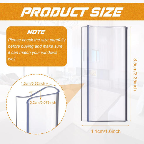 Roller Window Shades Shade Pull for Roller Shades Pull Down Shades Blinds for Windows Shade Grips Plastic Hem Grip Roller Shade Hardware for Home Rolling Curtain Accessories (Clear, 8 Pieces) by Chunful