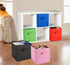 Handy Laundry Foldable Cube Storage Bins, 6 Pack Decorative Fabric Organizers for Shelf, Closet, or Underbed (Pink)