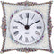 NIKKY HOME Small Quartz Analog Table Clock - Elegant Crystal Design, Non-Alarm, 3.5x1.5x3.5 Inches, White & Pink