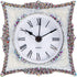 NIKKY HOME Small Quartz Analog Table Clock - Elegant Crystal Design, Non-Alarm, 3.5x1.5x3.5 Inches, White & Pink