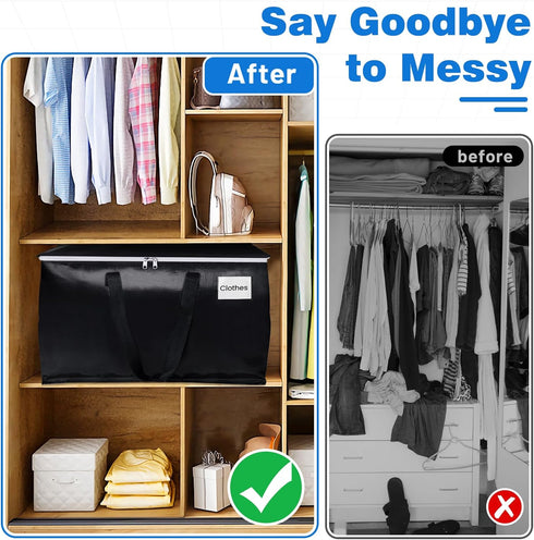 StorageRight Large Moving Bags Heavy Duty Storage Totes, 100L, 4 Packs, Collapsible Moving Supplies with Reinforced