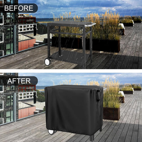 40inch 41"L24"W32"H, Prep Table Cover for Royal-Gourmet Double-Shelf Movable Dining Cart Table, Outdoor BBQ Cart Cover