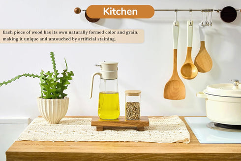 8.5" Counter, 8.5" 4.0" 1.57") X-Small Acacia Wood Riser Pedestal Stand, Farmhouse Bathroom and Kitchen Sink Decor
