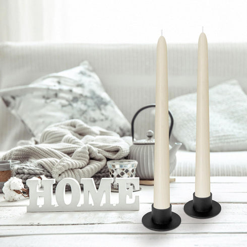 Iron Taper Candle Holder Round - Set of 2, Rustic Candlestick Holder for Home Decoration, Weddings, Anniversaries