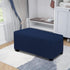 Easy-Going Stretch Ottoman Cover - Soft Rectangle Slipcover with Elastic Bottom, Navy