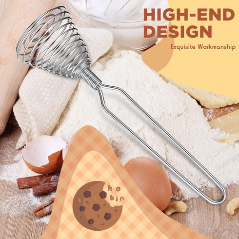4 Pieces Stainless Steel Spring Whisk, 8.46 Inches Egg Whisk for Blending, Whisking, Beating, Stirring Kitchen Utensil