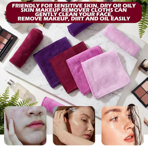 40 (10 10 Inch,Purple Newwiee Pcs Wash Cloth Bulk Cotton Bath Hand Face Washcloths Soft Quick Drying Towel for Women