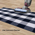 SEEKSEE Cotton Buffalo Plaid Rug 27.5"x43" Navy Blue and White Checked Washable Doormats for Indoor Outdoor