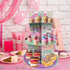 Terasilian 3-Tier 24 Cartoon Cat Dollhouse Cupcake Stand Pink Cake Stand for Cupcakes Dollhouse Theme Birthday Supplies
