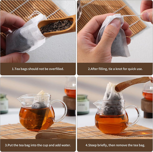 PNORTSD 300 (3.54 2.75 inches) PCS Disposable Tea Bags for Loose Leaf Tea, Empty Tea Filter Bags with Drawstring