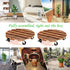 2-Pack 12" 2 360 HOHY Plant Caddy Plant Stand with Wheels Heavy Duty Wood Rolling Plant Stand with Lockable