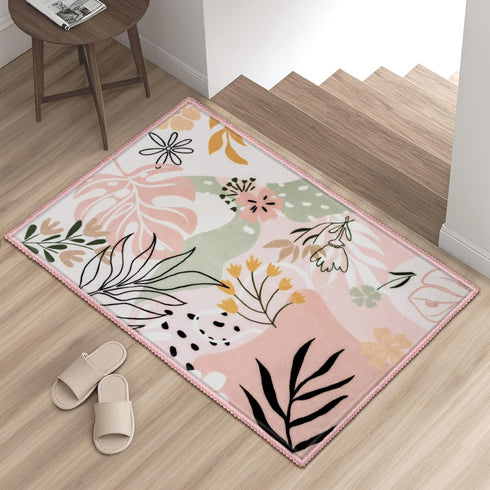 2x3 Joiedomi Door Mat Indoor Entrance Machine Washable Art Floral Small Rugs for Entryway Non-Slip Rubber Backing Bath