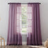 No. 918 Erica Crushed Sheer Voile Rod Pocket Curtain Panel, 51" x 84", Purple