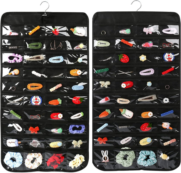 Luney Hanging Jewelry Organizer, 80 Pockets Earring Holder for Woman, Storage for Earrings, Necklaces, Bracelets (1PCS)