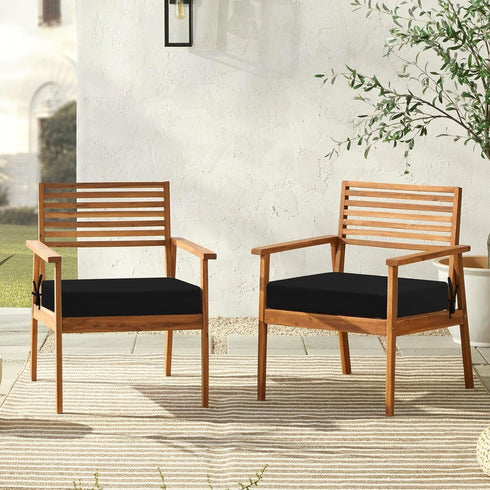 Set 2 18.5" 16" 3", downluxe Outdoor Chair Cushions of for Patio Furniture, Water-Resistant Square Corner Patio Chair