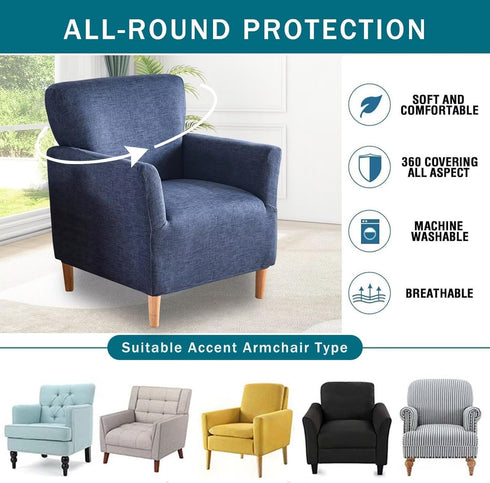 1-Piece 01 NILUOH Banquet Armchair Slipcover Stretch Chair Covers with Arms Printed Soft Accent Chair Cover Anti-Slip