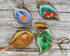 Ice Cracks Leaf Ceramic Spoon Rest for Stove Top, Cute Cooking Spoon Holder for Kitchen Counter 1 PCS (Sapphire)