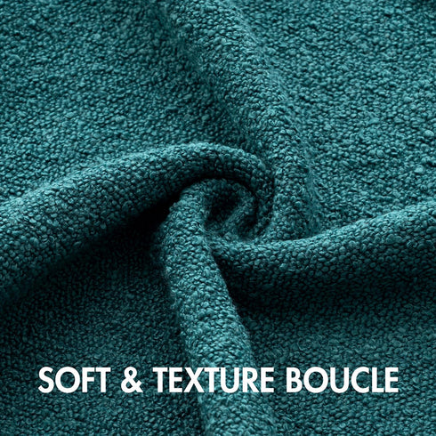 Pack 1 Decor,12x20 Inch MIULEE Textured Boucle Throw Pillow Cover Teal Accent Solid Lumbar Spring Pillow Case