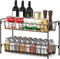 Simple Houseware Countertop Spice Rack, 2-Tier Kitchen Spice Organizer Storage Shelves, Bronze Finish