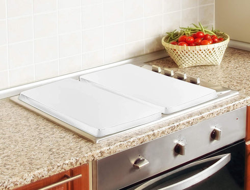 Reston Lloyd Set of 2 Rectangular Stove Burner Covers, White