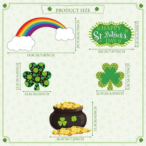 St. Patrick's Day Door Sign, Themed Hanging Welcome Sign with Shamrock for Saint Patricks Day Decor