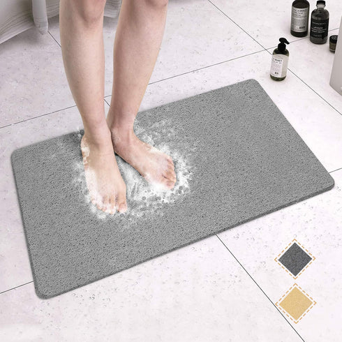 MAPLEZ Non-Slip Bath Mat for Tub, Quick Drying Shower Mat for Wet Areas, 24"x16", Grey
