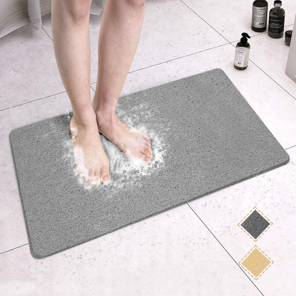 MAPLEZ Non-Slip Bath Mat for Tub, Quick Drying Shower Mat for Wet Areas, 24"x16", Grey