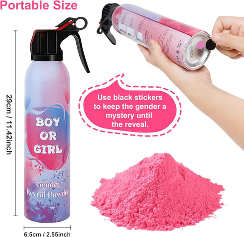 4 Packs, 10ft Large Gender Reveal Smoke Bombs Pink Biodegradable Powder Spray for Baby Girl Reveal, Long-Lasting Smoke