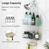 Shower Caddy Organizer with 6 Hooks for Razor & Sponge, Shower Shelf with Soap Basket, Hanging Storage, Silver