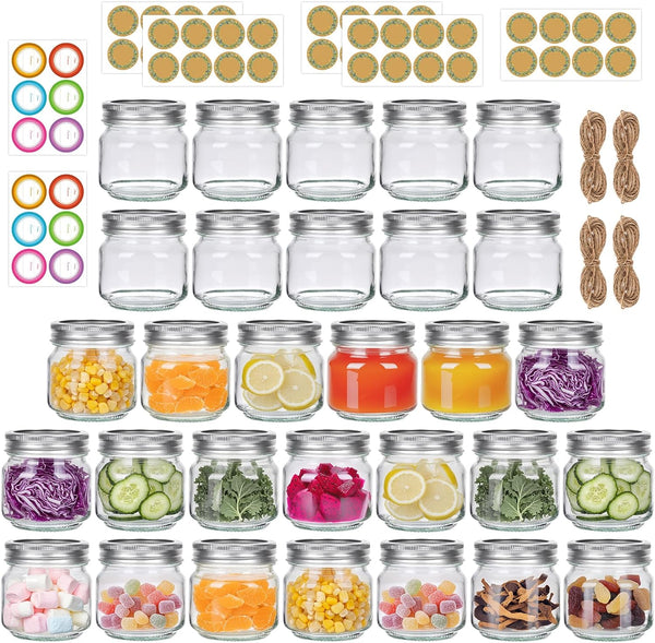 Homerove 8 oz Mason Jars 30 Pack Small Canning Jars with Airtight Lids