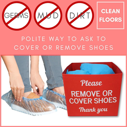 Shoe Cover Box | Disposable Bootie Holder for Realtor Listings, Please Remove Your Shoes Sign, Real Estate Supplies