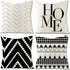 Set of 4 Black and White/Cream Decorative Throw Pillow Covers 18x18 Inch for Couch, Accent Pillows Case for Living Room