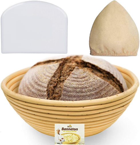 9 Inch Bread Banneton Proofing Basket - Baking Bowl Dough Gifts for