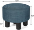 Joveco Small Foot Rest Stool Ottoman, Line Round Short Low Foostool for Chair, Under Office Desk, Living Room, Navy