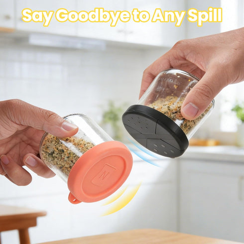 fantovo Set, 8 Pack Spice Lids & Silicone Lids Only Compatible with Oui Yogurt Jars (Transparent), Reusable Covers